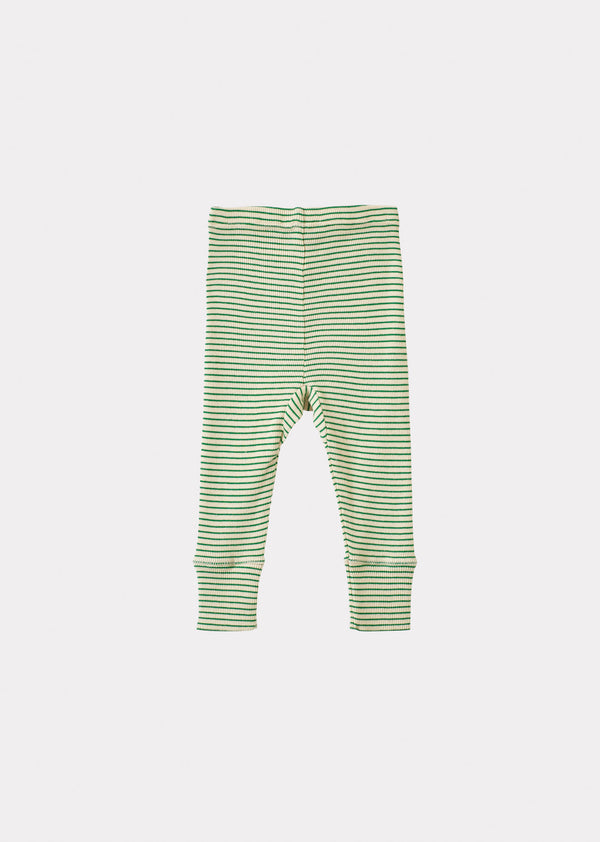 Caramel JUDD BABY COTTON LEGGINGS - EMERALD GREEN/CREAM