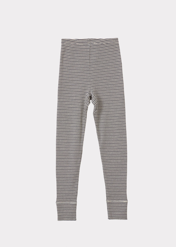 Caramel JUDD CHILDREN'S COTTON LEGGINGS - GREY / ECRU STRIPE