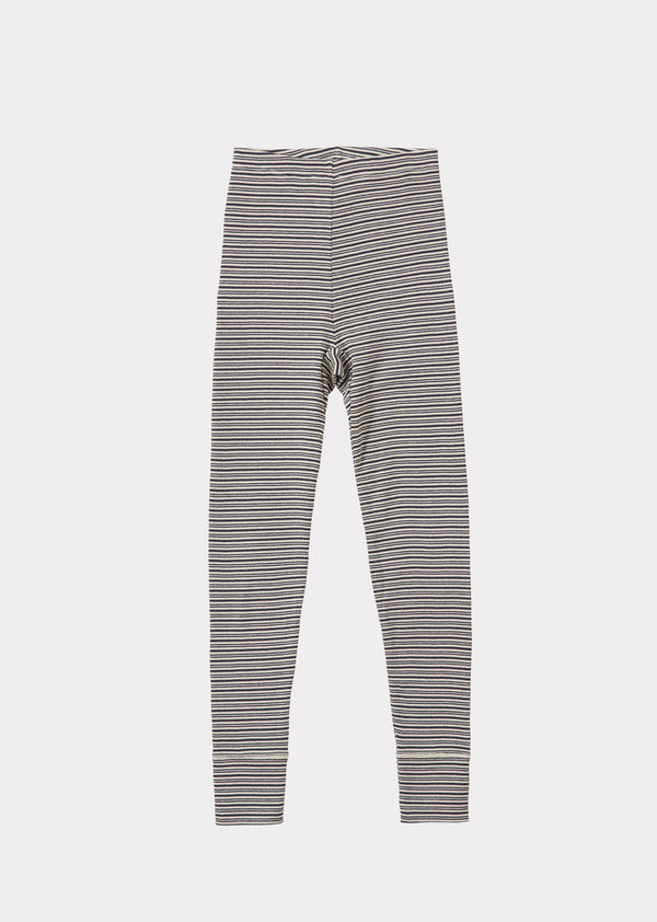 caramel JUDD CHILDREN'S COTTON LEGGINGS - GREY / ECRU STRIPE