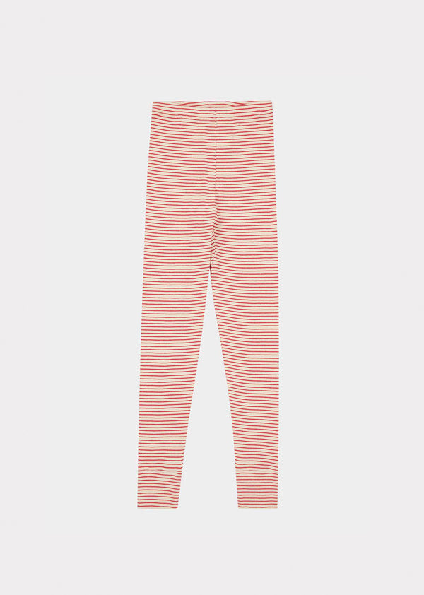 Caramel JUDD CHILDREN'S COTTON LEGGINGS - REDCURRANT / CREAM