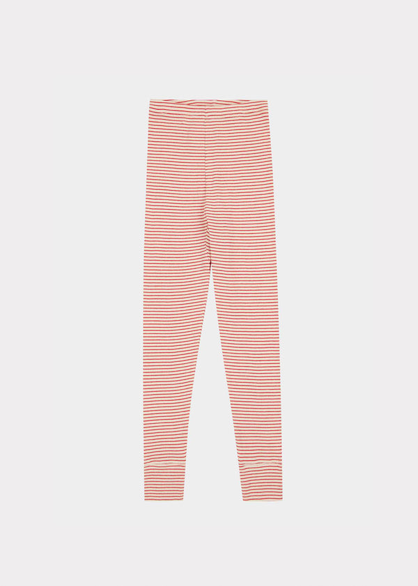 caramel JUDD CHILDREN'S COTTON LEGGINGS - REDCURRANT/CREAM