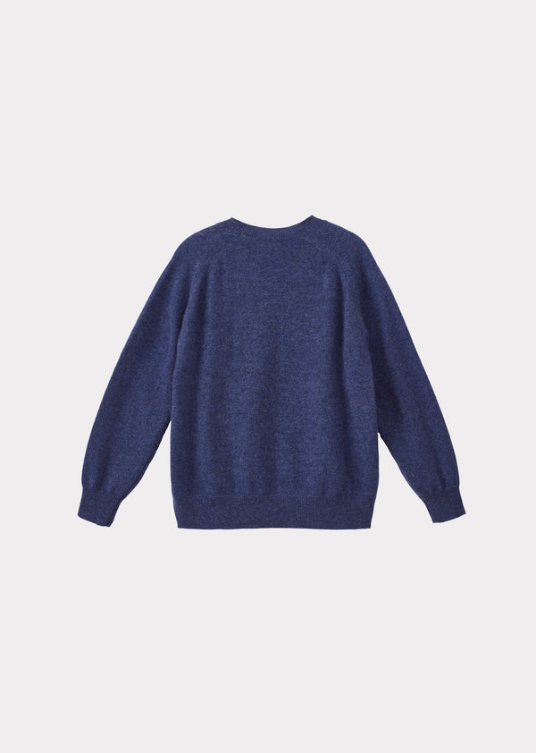 Caramel KEIRA CHILDREN'S CASHMERE JUMPER - UNIFORM BLUE