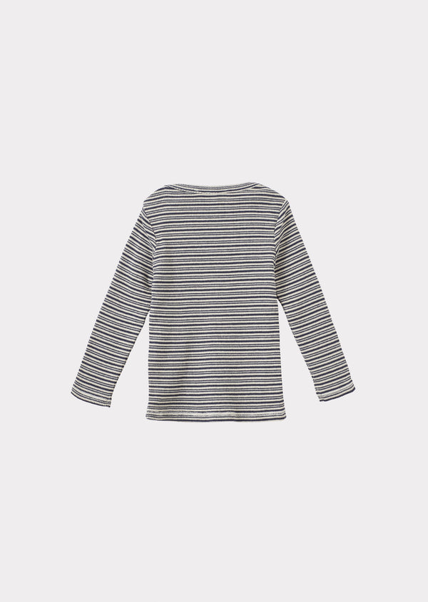 Caramel KISHON BABY COTTON T-SHIRT - GREY/ECRU STRIPE