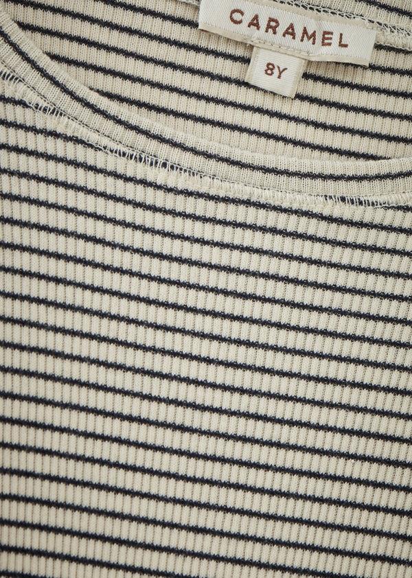 Caramel KISHON CHILDREN'S COTTON T-SHIRT - NAVY / CREAM