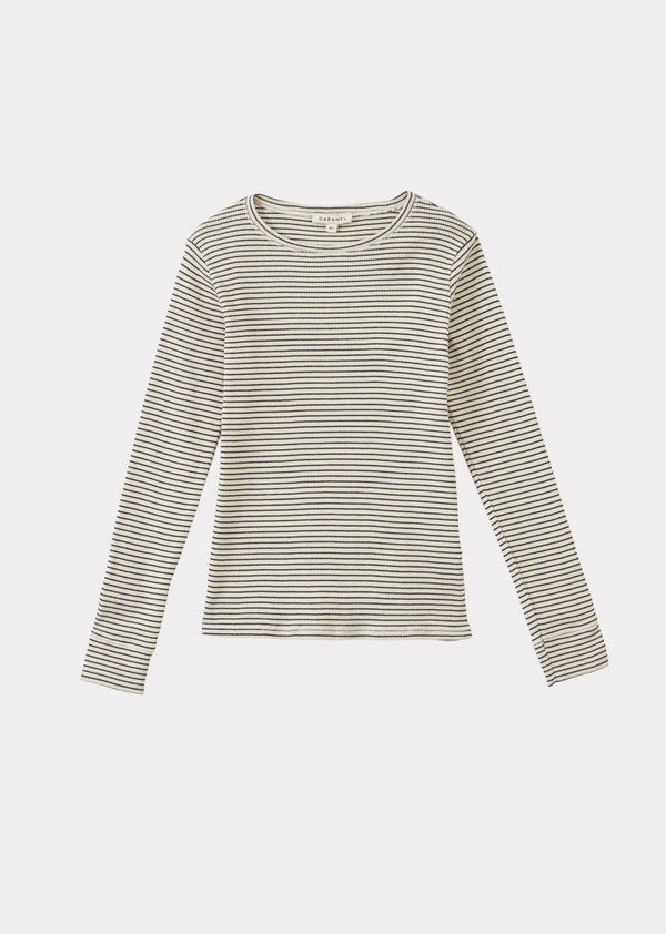 caramel KISHON CHILDREN'S COTTON T-SHIRT - NAVY / CREAM