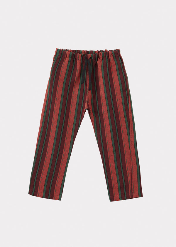 caramel LEDA CHILDREN'S LINEN TROUSERS - MULTI STRIPES