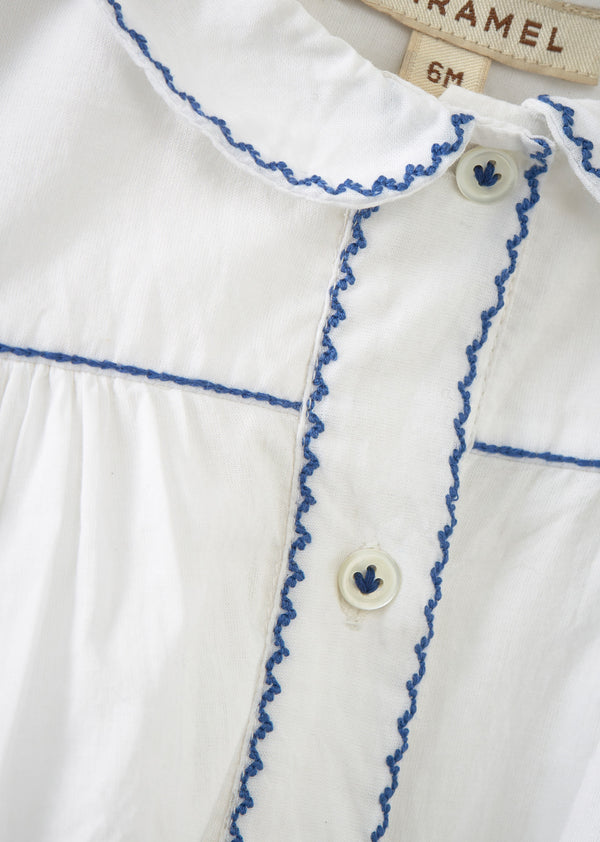 Caramel LEMONGRASS BABY COTTON TOP AND BLOOMER SET - WHITE