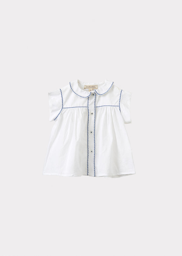 caramel LEMONGRASS BABY COTTON TOP AND BLOOMER SET - WHITE