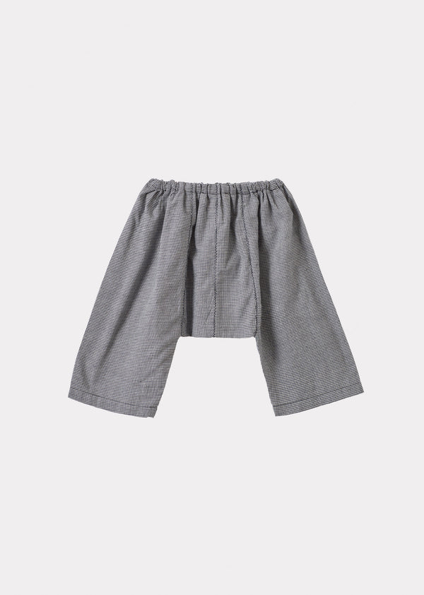 Caramel LINUM BABY COTTON TROUSERS - BLACK MICRO-CHECK