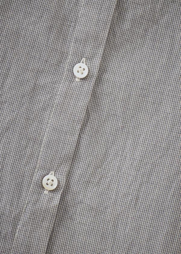 Caramel PHOEBE CHILDREN'S HAND-LOOMED COTTON BLOUSE - GREY MICRO-CHECK