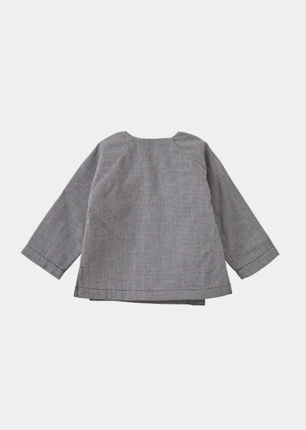 Caramel POCHARD BABY WRAP CARDIGAN - BLACK MICRO CHECK