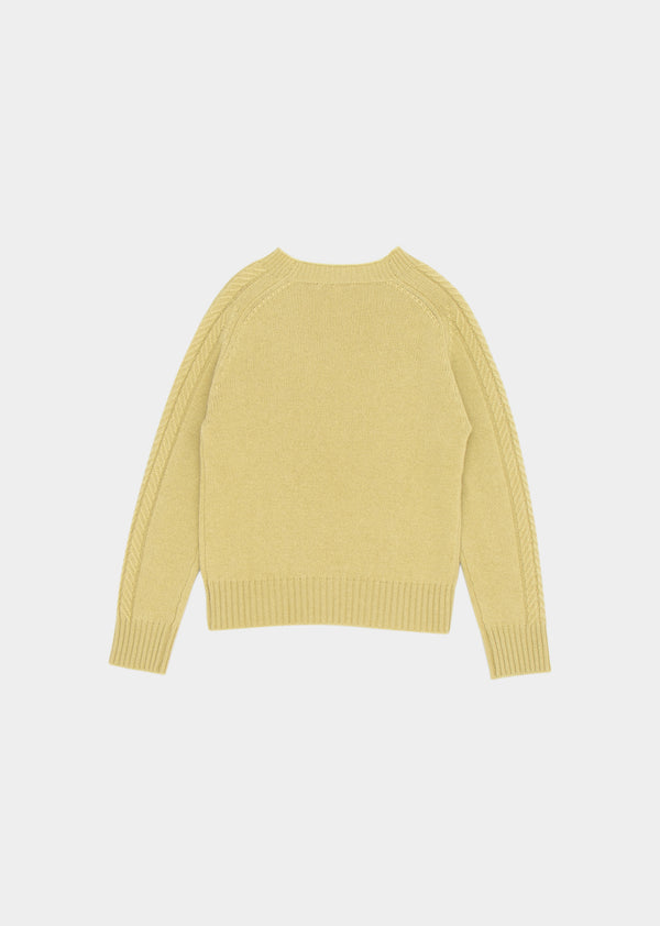 Caramel SCOUT CHILDREN'S CASHMERE JUMPER - GOLDEN GREEN