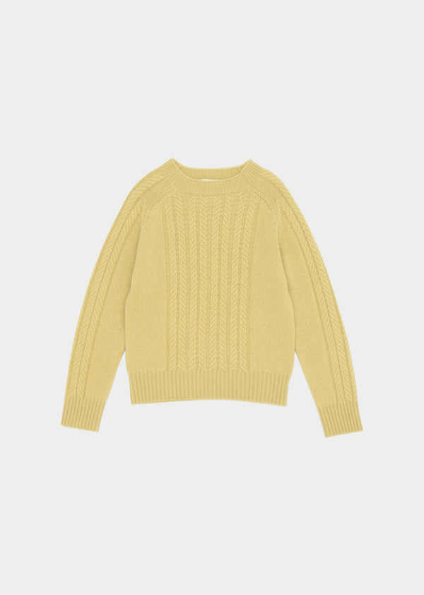 caramel SCOUT CHILDREN'S CASHMERE JUMPER - GOLDEN GREEN