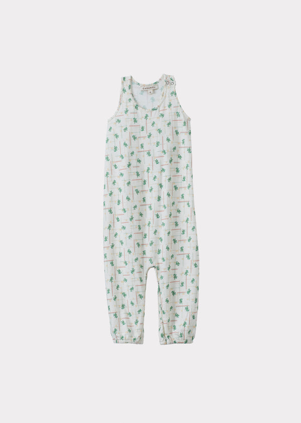 caramel SWORDFISH COTTON BABY ROMPER - ROSE POP GEO PRINT