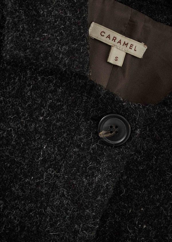 Caramel WOMAN CAMBRIDGE COAT - DARK GREY HARRIS TWEED