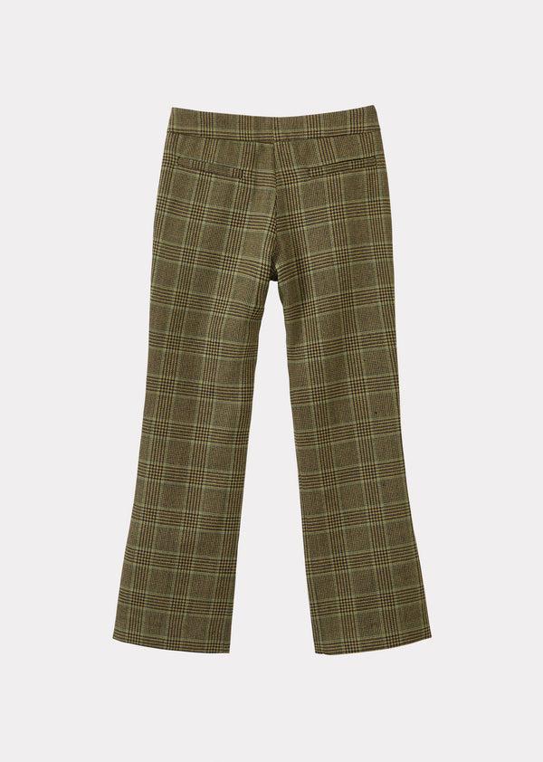Caramel WOMAN KICK FLARE TROUSER - YELLOW / BLACK CHECK