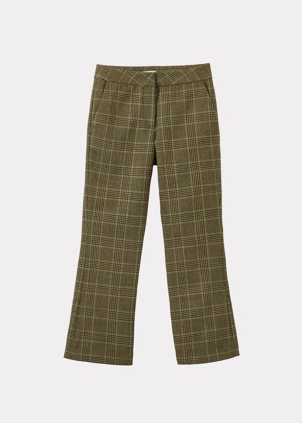 caramel WOMAN KICK FLARE TROUSER - YELLOW / BLACK CHECK
