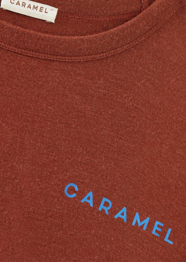 Caramel WOMAN OVERSIZE LONG SLEEVE T-SHIRT - BURGUNDY