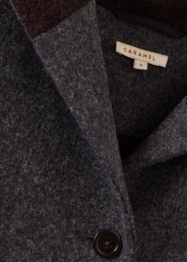 Caramel WOMEN'S NEW WOOL OVERSIZED COAT - GREY MELANGE