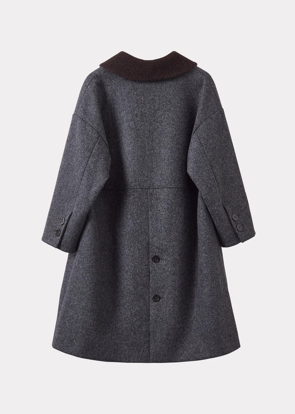 Caramel WOMEN'S NEW WOOL OVERSIZED COAT - GREY MELANGE