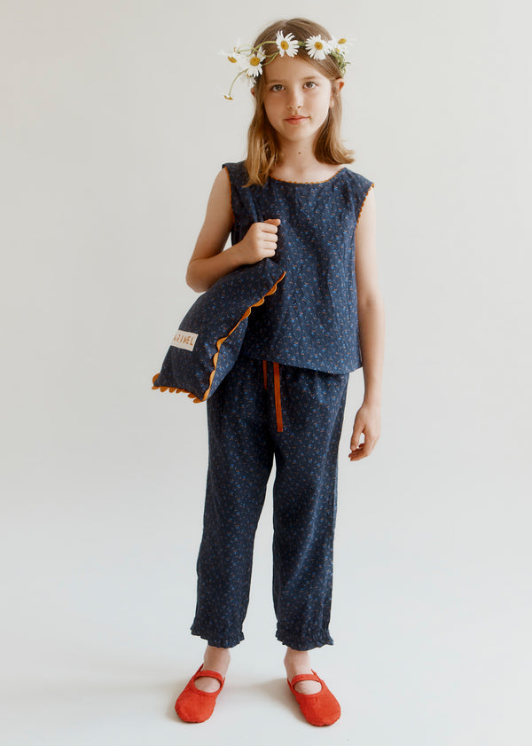 Caramel WOODPIGEON CHILDREN'S COTTON TROUSERS - PIXEL PRINT