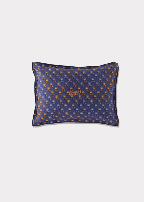 caramel WOVEN SCATTER CUSHION 30X20CM - NAVY POSY PRINT