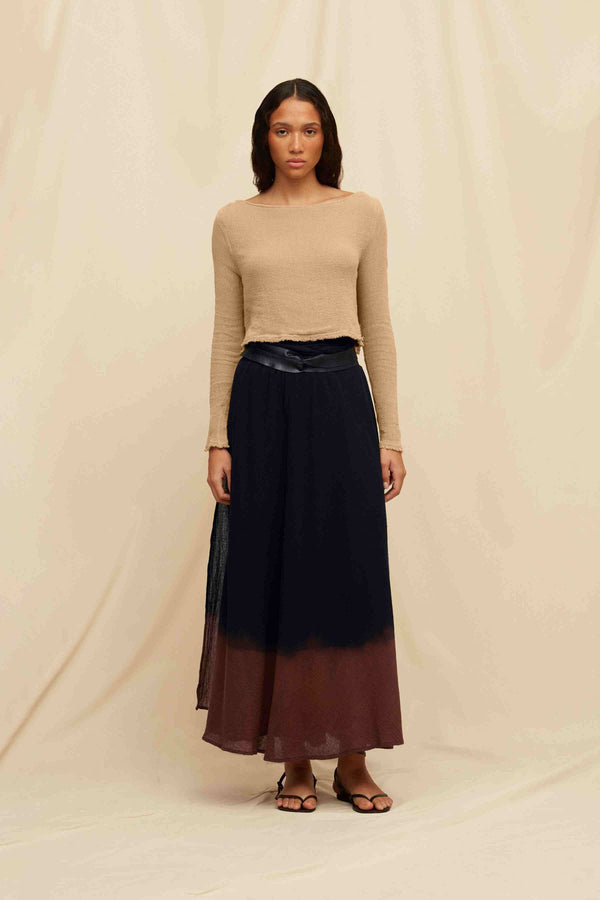 caravana CHOLUL TIE DYE SKIRT - BLACK TIE DYE
