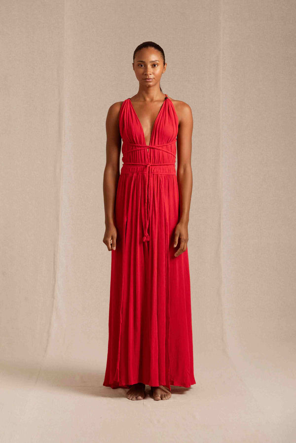 caravana HERA GAUZE DRESS - SCARLET