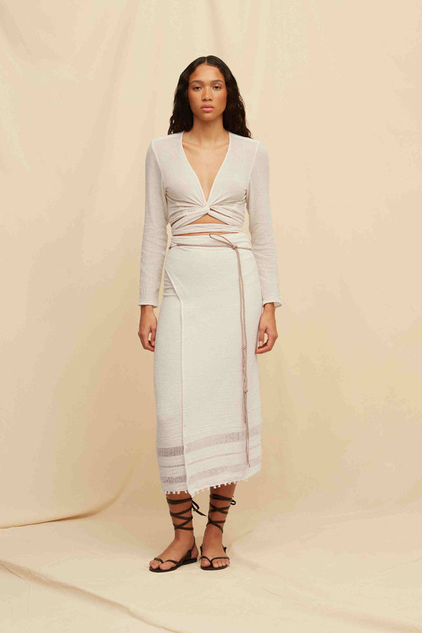 caravana PAREO LEATHER LONG - NATURAL