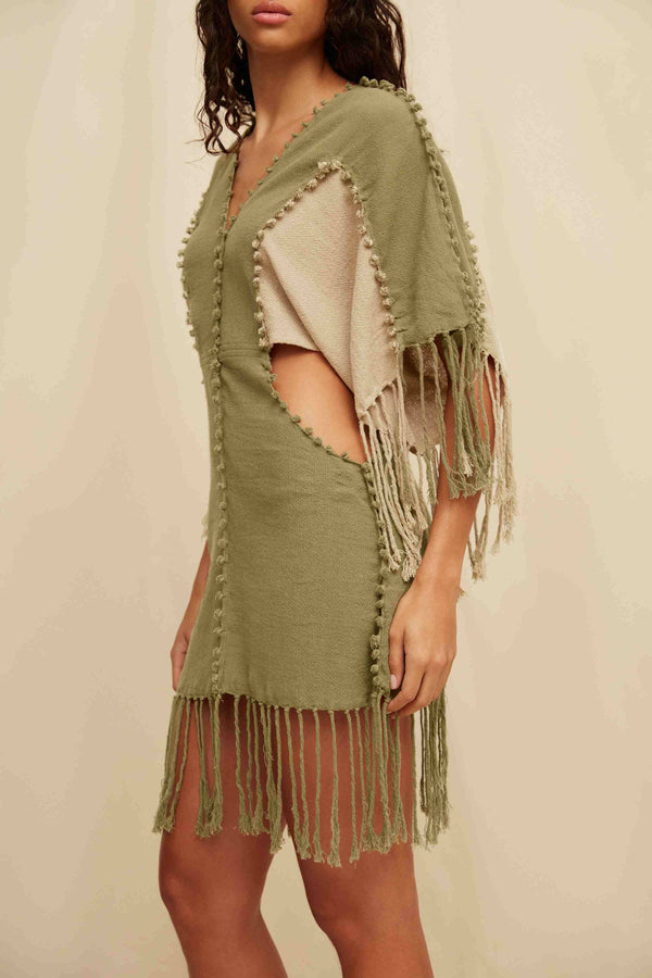 Caravana POCHIL DRESS - OLIVE / SEPIA