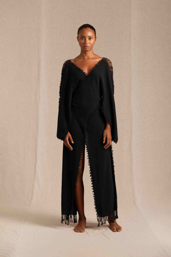 caravana XAMAN EK SLEEVES DRESS - BLACK