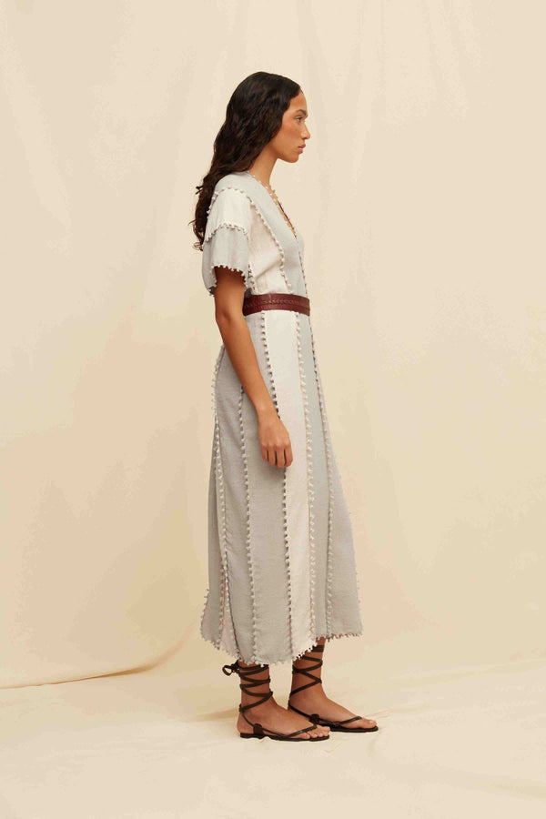 Caravana CHAAC LINES DRESS / TUNIC - QUIET GREY / NATURAL