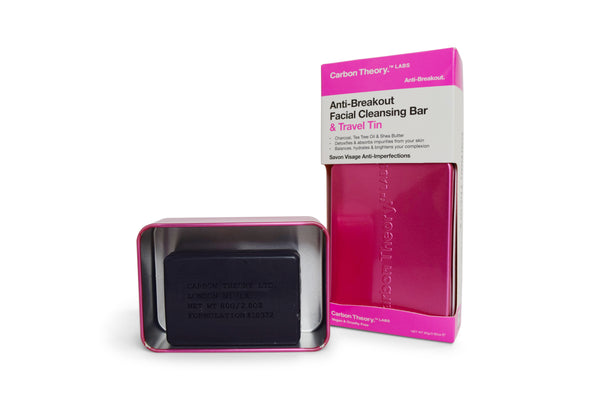 Carbon Theory Anti-Breakout Charcoal Cleansing Bar & Travel Tin