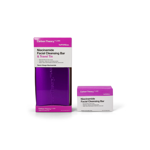 Carbon Theory VaPOREize Niacinamide Cleansing Bar & Travel Tin