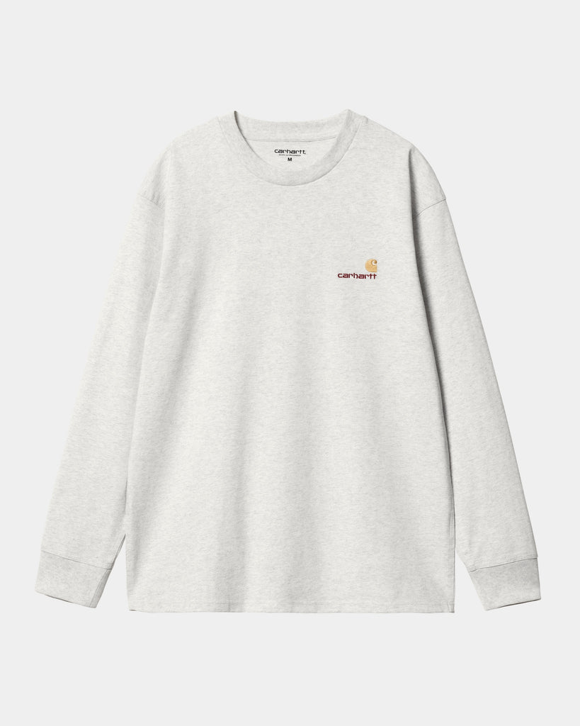 carhartt work in progress Carhartt WIP American Script Long Sleeve T-Shirt | Ash Heather