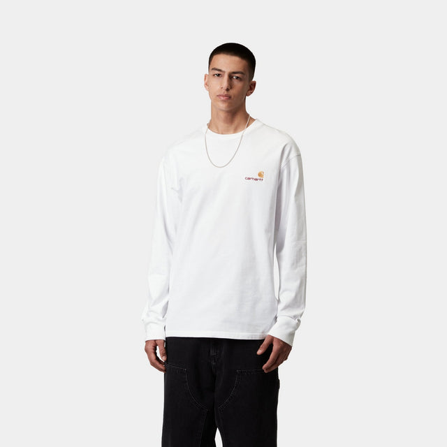 Carhartt Work In Progress Carhartt WIP American Script Long Sleeve T-Shirt | White