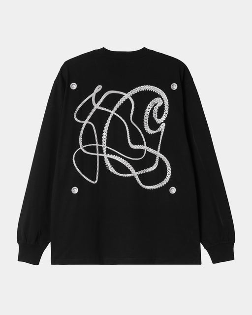 Carhartt Work In Progress Carhartt WIP Chain Link Long Sleeve T-Shirt | Black / Silver