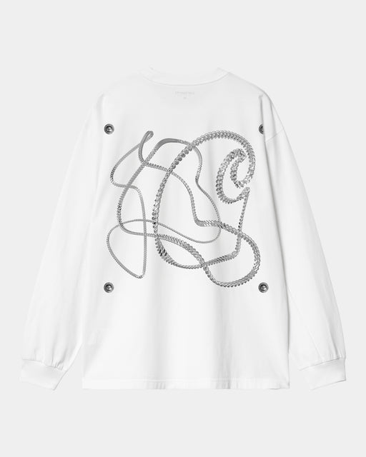 Carhartt Work In Progress Carhartt WIP Chain Link Long Sleeve T-Shirt | White / Silver