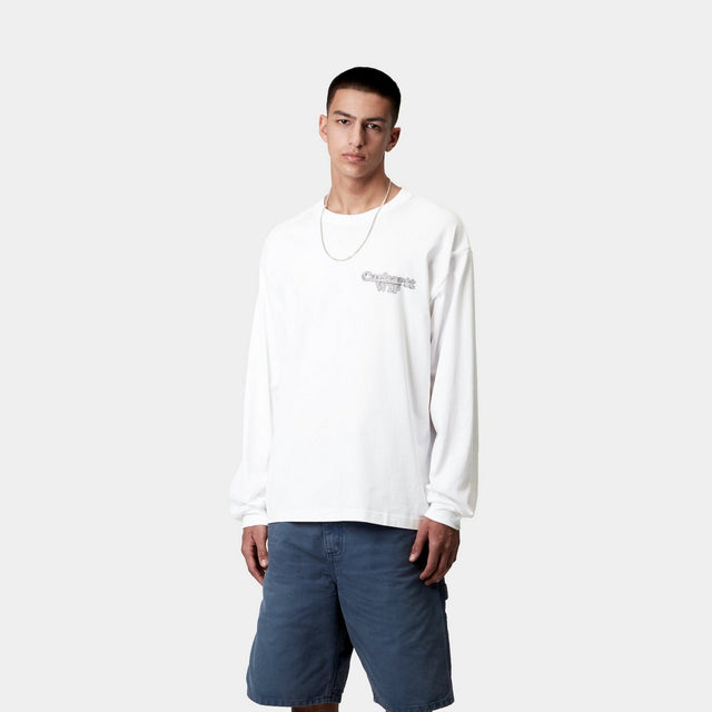 Carhartt Work In Progress Carhartt WIP Chain Link Long Sleeve T-Shirt | White / Silver