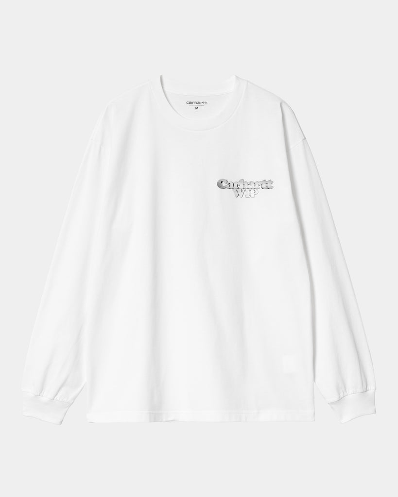 carhartt work in progress Carhartt WIP Chain Link Long Sleeve T-Shirt | White / Silver