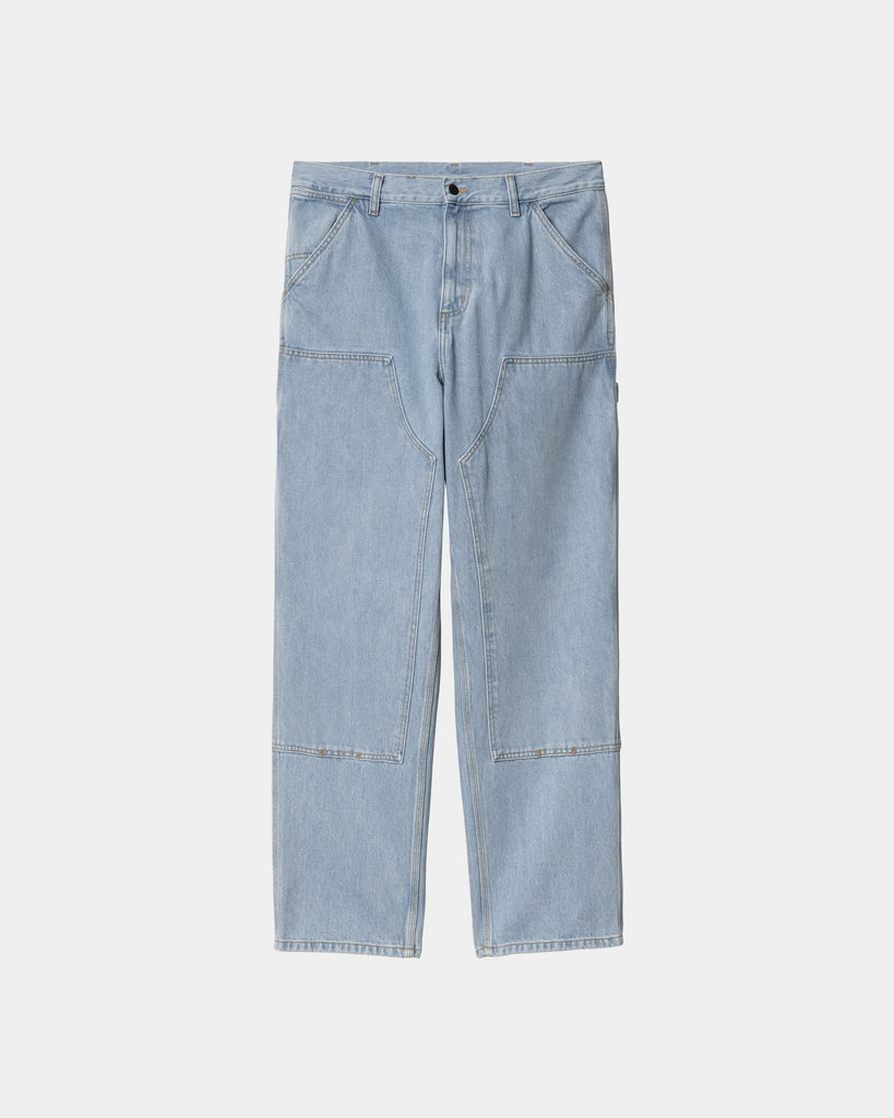 carhartt work in progress Carhartt WIP Double Knee Pant - Denim | Blue (heavy stone bleached)