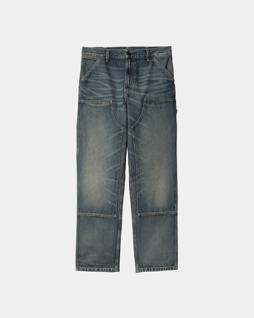 carhartt work in progress Carhartt WIP Double Knee Pant - Denim | Blue (worn used wash)