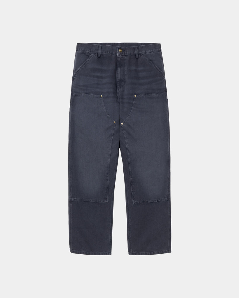 carhartt work in progress Carhartt WIP Double Knee Pant - Stone Canvas | Dark Navy