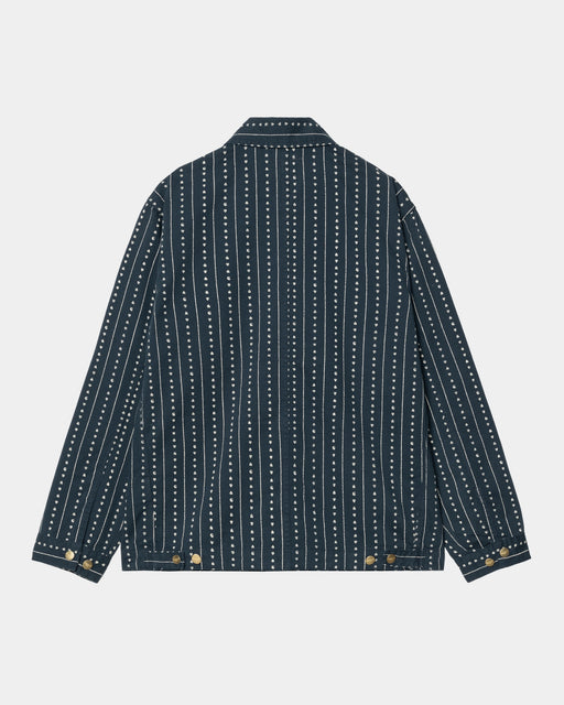 Carhartt Work In Progress Carhartt WIP Drewe Chore Coat | Ink / Natural Heart C Pinstripe