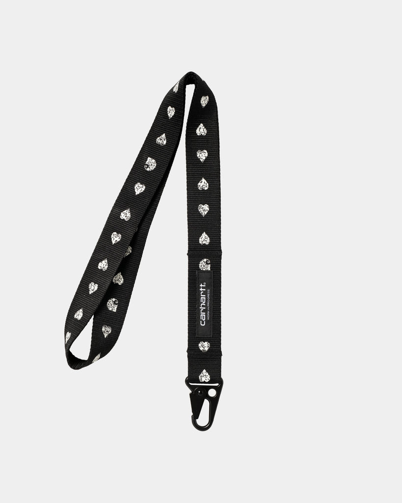 carhartt work in progress Carhartt WIP Drewe Keychain | Black / Natural Heart C Pinstripe