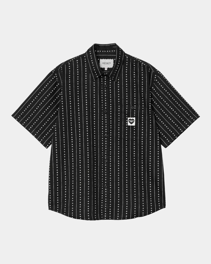 carhartt work in progress Carhartt WIP Drewe Shirt | Black / Natural Heart C Pinstripe