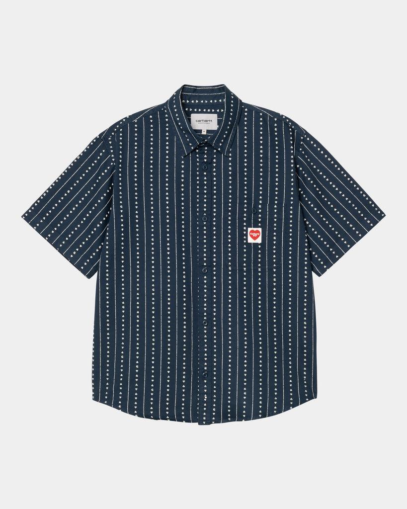 carhartt work in progress Carhartt WIP Drewe Shirt | Ink / Natural Heart C Pinstripe