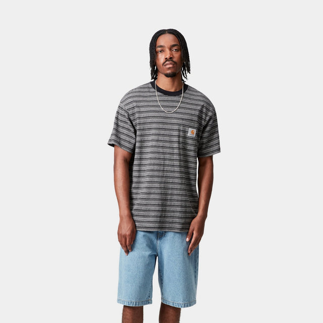 Carhartt Work In Progress Carhartt WIP Gellar Stripe Pocket T-Shirt | Black