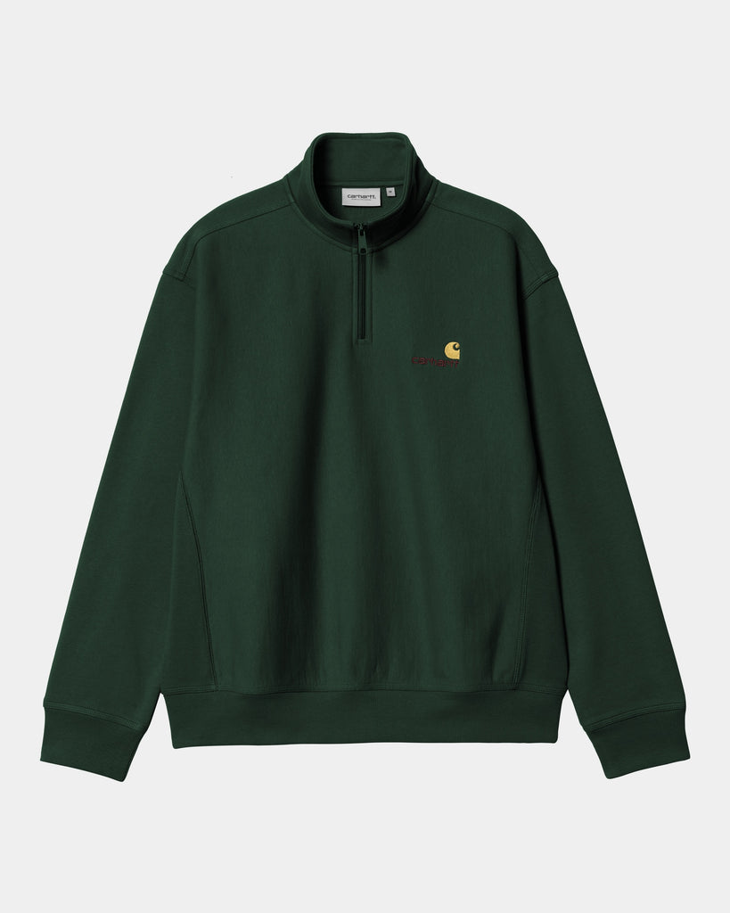 carhartt work in progress Carhartt WIP Half Zip American Script Sweatshirt | Conifer