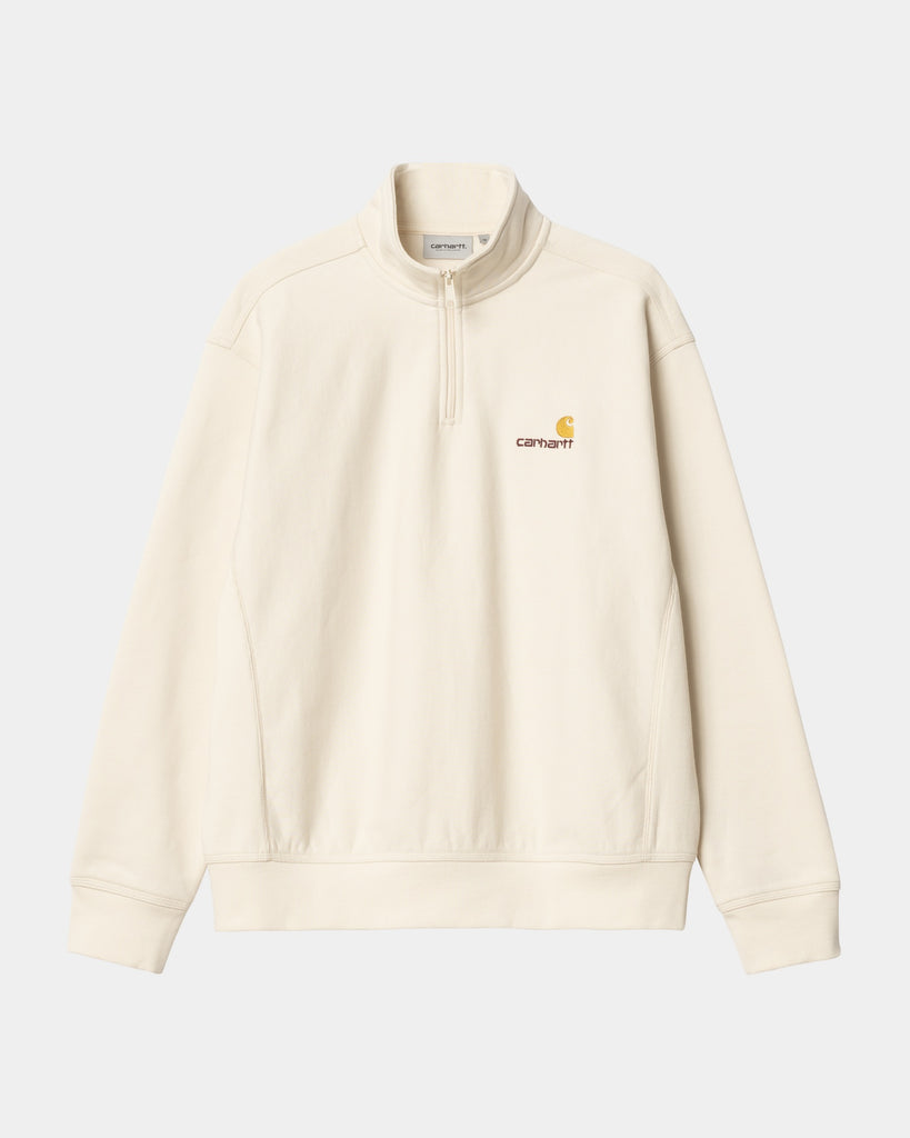 carhartt work in progress Carhartt WIP Half Zip American Script Sweatshirt | Natural